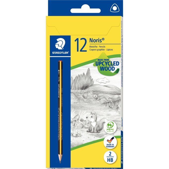 Boîte de 12 crayons graphite Noris Eco 183. Crayon graphite haute qualité