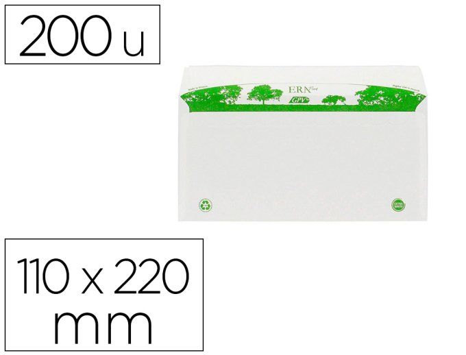 Paquet de 100 enveloppes blanches DL 110x220 80 g/m² bande de protection 